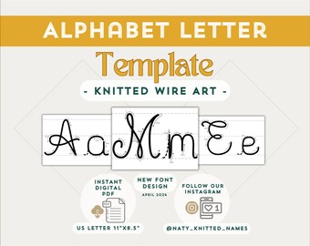 Alphabet Letter Template - Knitted Wire Art/Tricotin - DIGITAL DOWNLOAD - Plantillas Tricotin