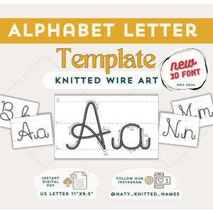 NOVO Modelo de Letra do Alfabeto Fonte - Tricotin Wire Art/Tricotin - DOWNLOAD DIGITAL - Plantillas Tricotin