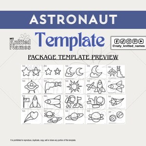 Astronaut Galaxy Template - Knitted Wire Art/Tricotin - DIGITAL DOWNLOAD - Plantillas Tricotin image 4