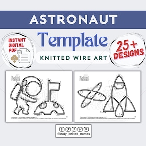 Plantilla de Galaxia de Astronauta - Arte de Alambre Tejido/Tricotin - DESCARGA DIGITAL - Plantillas Tricotin
