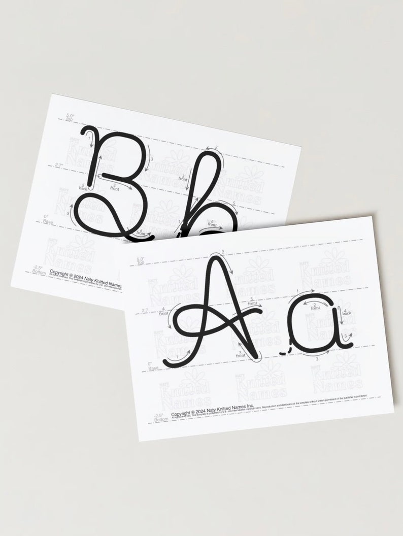 NIEUW lettertype alfabet briefsjabloon gebreide draad kunst/Tricotin digitale DOWNLOAD-Plantillas Tricotin afbeelding 2