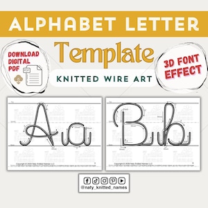 NUOVO modello di lettera dell'alfabeto del carattere - Arte del filo lavorato a maglia/Tricotin - DOWNLOAD DIGITALE - Plantillas Tricotin