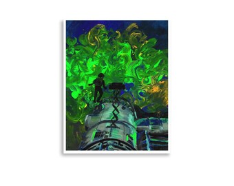 Amaze (premium acrylic painting print) Project Hail Mary Scene Poster: Bright Swirl Colors, Space Art Print