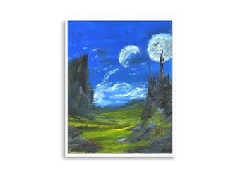 Bad Moons Rising (premium acrylic painting print)
