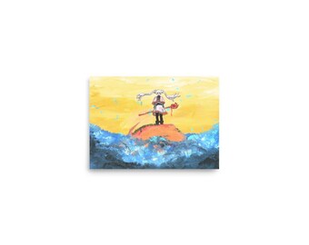 Frieren in a Field of Blue Moon Weed (premium acrylic painting print)