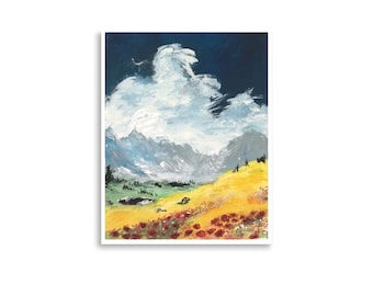 A Study in Yellow and Blue (premium acrylic painting print)