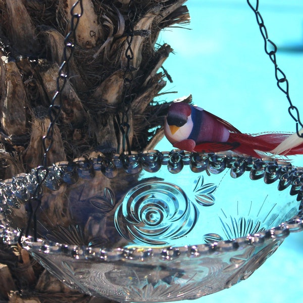 Bird Bath - 9 Inch in Diameter with Artisan Markings - Choice of Turquoise or Grey