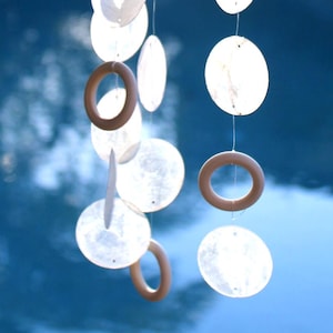White Capiz Shell Wind Chime – Calming Sound, Baby Room Decor