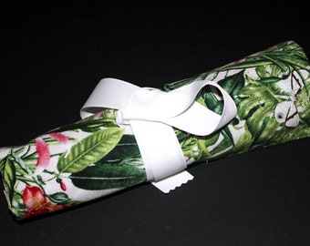 Hand Sewn Brush Roll - Can be Used for Makeup Brushes, Paint Brushed or Even Flatware - Colorful Design - Great For Travel!