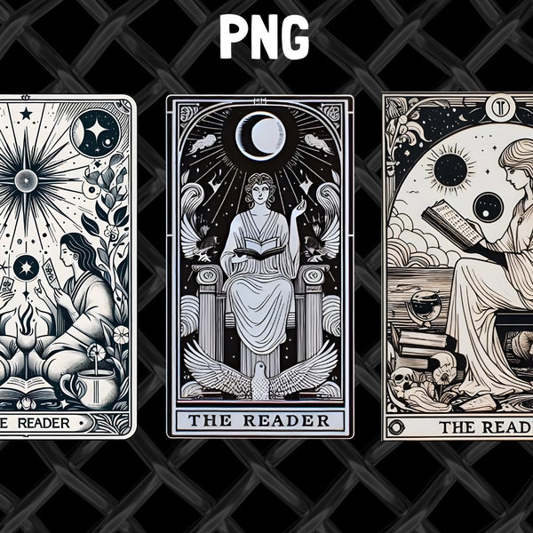 The Reader tarot card SVG | funny print | Tarot | Magiс cards | Moon | divination
