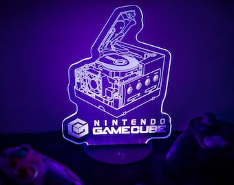 Engraved GameCube LED Sign – Nintendo Edge-Lit Console Display