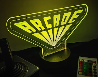Engraved Arcade LED Sign – Edge-Lit Retro Game Room Light