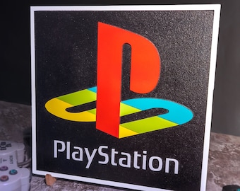 PlayStation Logo Engraved Sign – Retro Gaming Wall Art