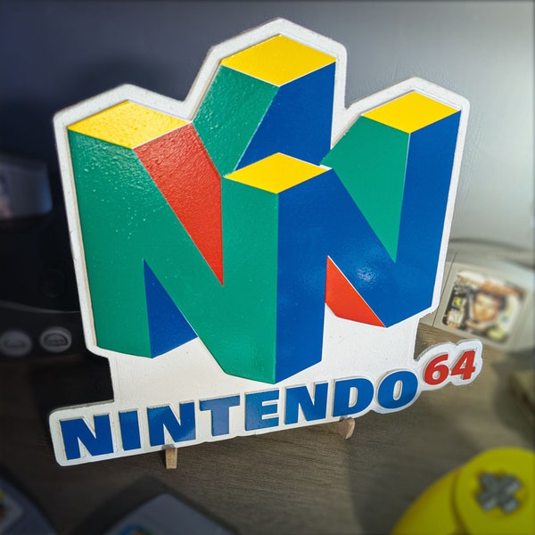 Large Engraved Nintendo N64 Logo Video Game Wall Art Collectable