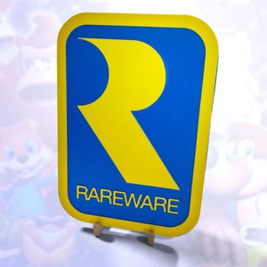 Large Rareware Logo Wood Sign – CNC Engraved Retro Gaming Wall Art – Classic Rareware Decor