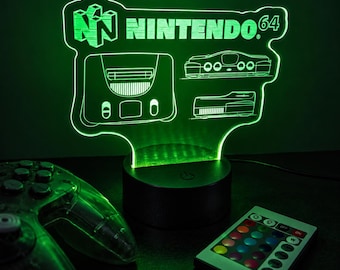 Nintendo 64 LED Edge-Lit Sign – 16-Color N64 Light with Remote