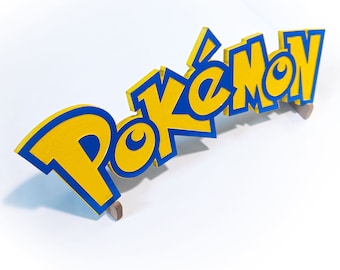 Engraved Pokémon Logo Sign – Retro Gaming Display