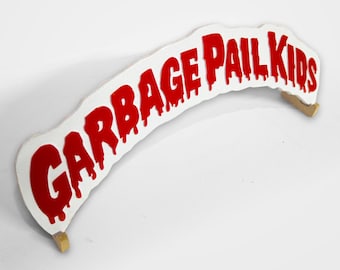 Engraved Garbage Pail Kids Logo Sign – 80s Collectible Display