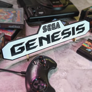 Engraved SEGA Genesis Logo Sign: Game Room Wall Art