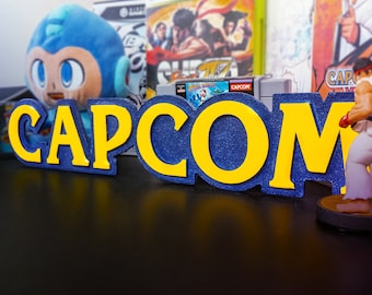 Engraved Capcom Logo Sign – Retro Arcade Wall Display