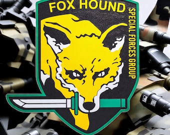 Fox Hound Engraved Sign – Metal Gear Inspired Wall Art