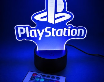 PlayStation LED Edge-Lit Sign – 16-Color Gaming Light with Remote