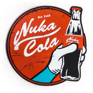 Large Wooden Nuka Cola Logo Video Game Wall Art Collectable