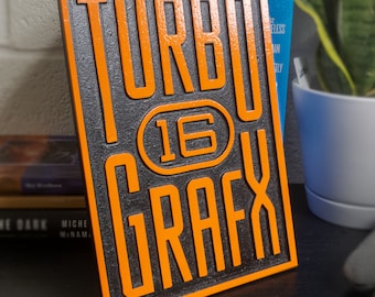 Engraved TurboGrafx-16 Logo Sign – Retro Console Wall Display