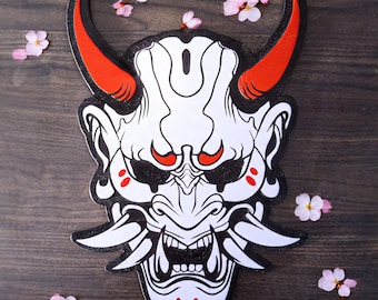 Oni Devil Engraved Sign – Japanese Folklore Wall Art