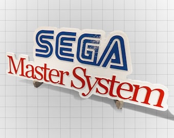 Logotipo grabado de SEGA Master System – Exhibidor de consola retro