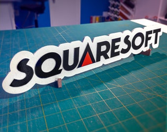 Engraved Squaresoft Logo Sign – Retro RPG Display