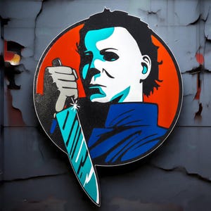 Engraved Wood Halloween Michael Myers Sign – Horror Movie Decor – Spooky Wall Art – Halloween Decoration