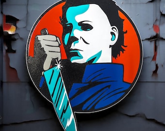 Michael Myers Engraved Sign – Halloween Horror Wall Art
