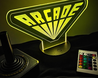 Arcade LED Edge-Lit Sign – 16-Color Game Room Light with Remote