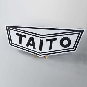 Engraved TAITO Logo Sign: Video Game Room Decor