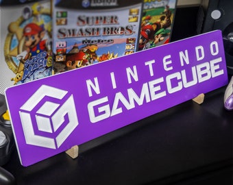 Engraved Nintendo GameCube Logo Sign – Retro Console Display