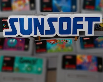 Engraved Sunsoft Logo Sign – Retro Console Display