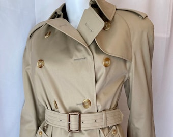 Bellissimo trench classico vintage Aquascutum lungo beige in condizioni impeccabili