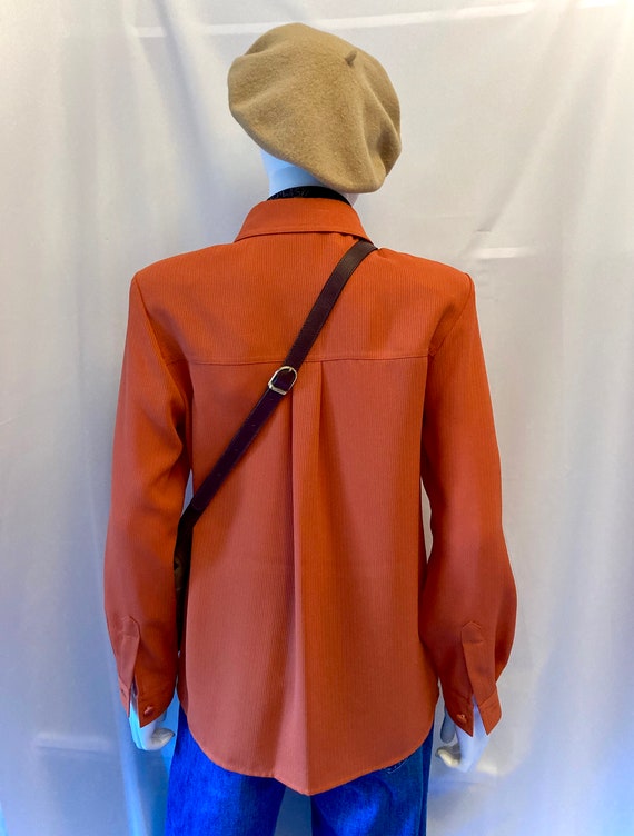 80s Alexon British Heritage brand orange blouse s… - image 1