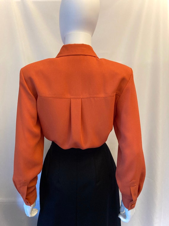 80s Alexon British Heritage brand orange blouse s… - image 6