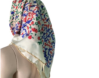 Pañuelo de seda Bedford vintage: pañuelo heráldico medieval inglés