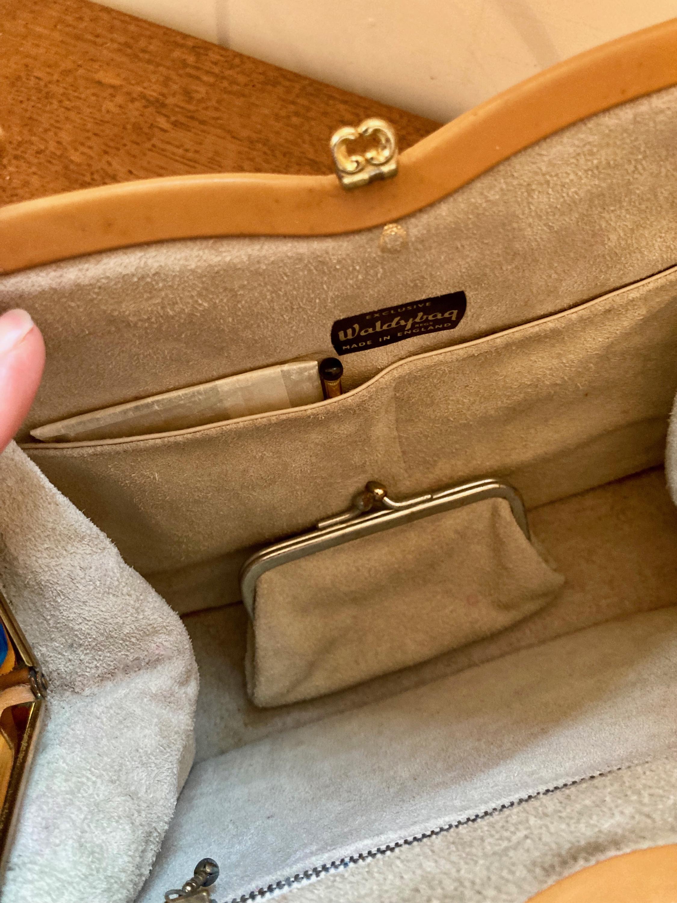 ヴィンテージタントップハンドルWaldybagハンドバッグハンドバッグ 