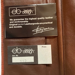 Cartera de piel de becerro de diseño vintage de lujo hecha a mano y hecha a mano por Eduard Becker