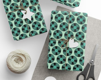 Retro Vinyl Records Wrapping Paper | Music Pattern Gift Wrap Roll