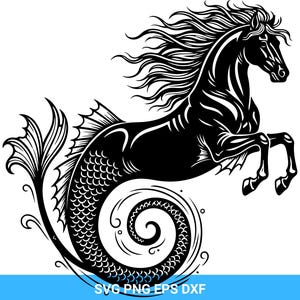 Hippocampus SVG: Mytisk sjöhästsilhuett (digital nedladdning)