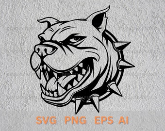 Bulldog Face SVG: Mascot Stencil Clipart (Digital Files)