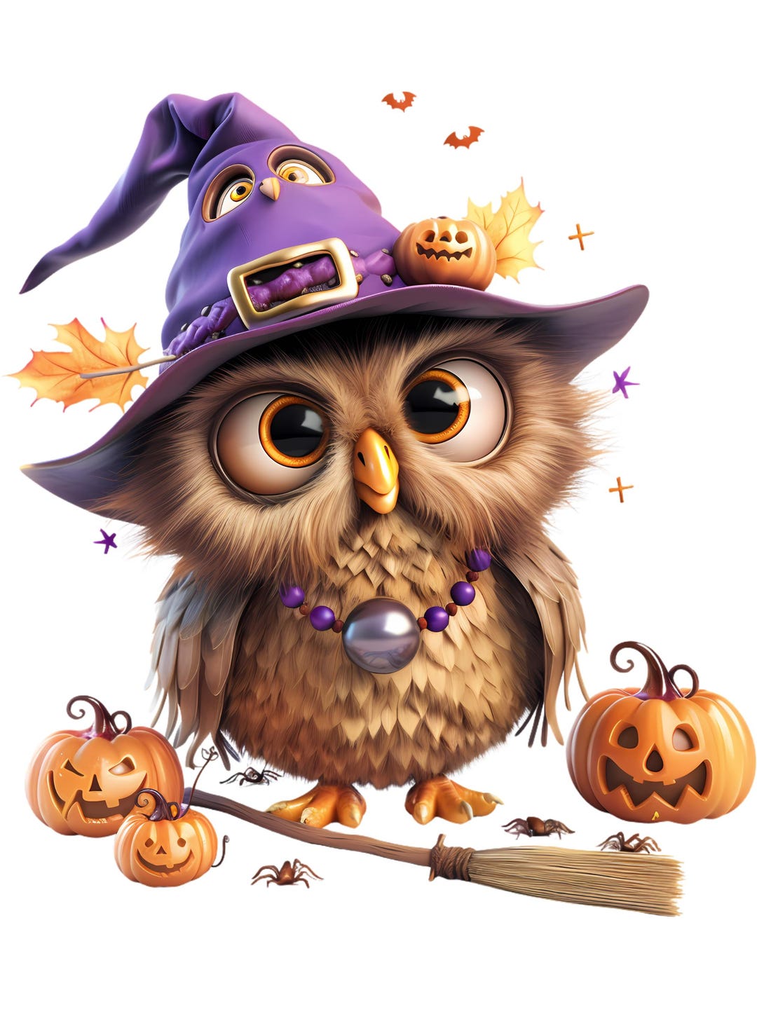 15 Halloween Owl PNG Bundle | Cute Owl Clipart | Witch Hat Owl ...