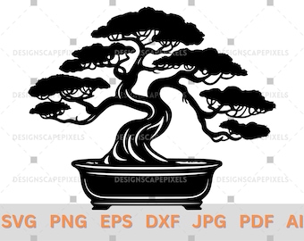 SVG Japanse Bonsai Vector-bundel | PNG EPS dxf ai pdf jpg - Japanese Bonsai Design | Bonsai SVG Bonsai clipart Plant SVG Bonsai Tree
