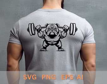 Bulldog Bodybuilder SVG: Gym Fitness Vector (Digital Download)