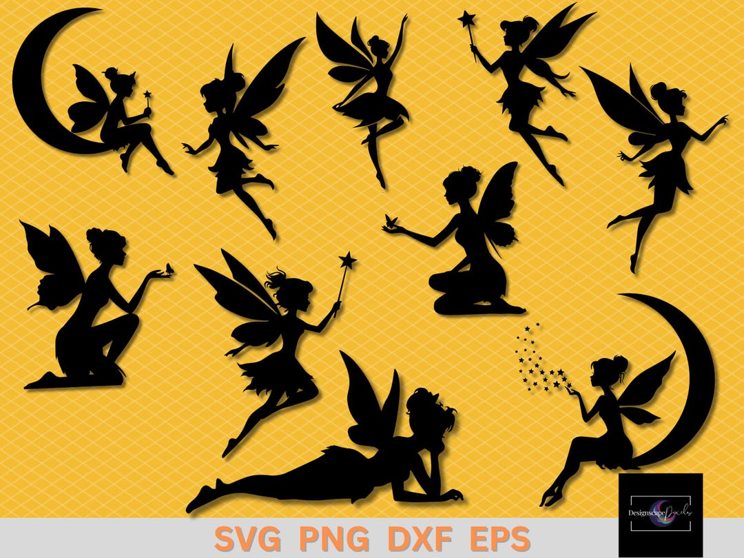 Fairy Silhouette SVG Bundle, Magical Clipart Cut Files (svg, Png, Dxf ...